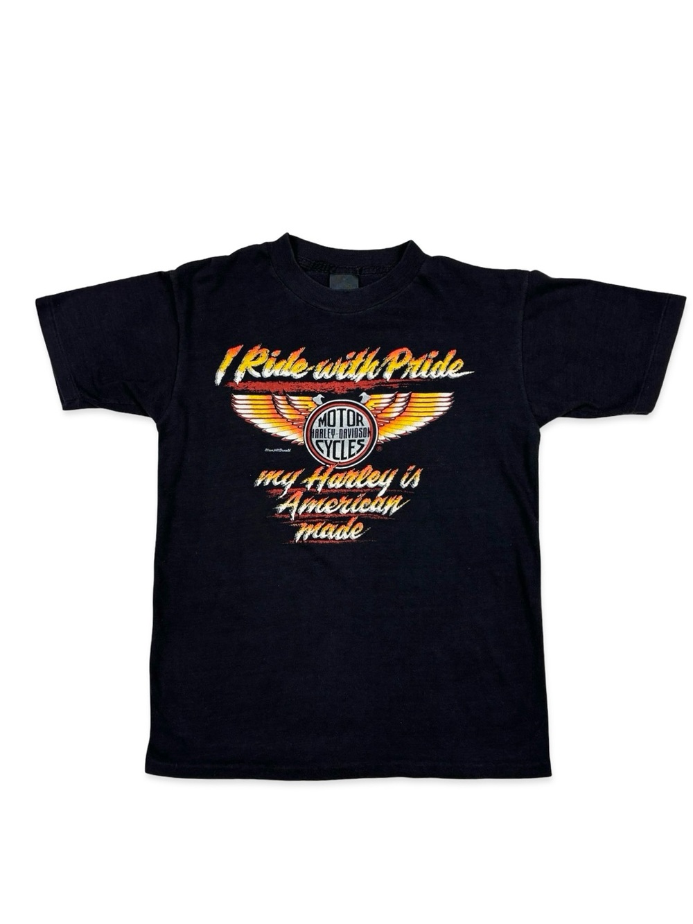 Harley Davidson 3D Emblem Vintage I Ride With Pride T-Shirt